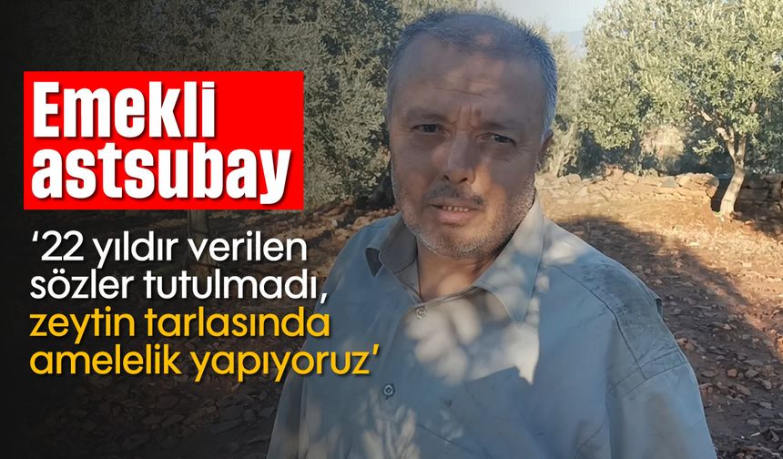 Emekli astsubay; '22 yıldır verilen sözler tutulmadı, zeytin tarlasında amelelik yapıyoruz'