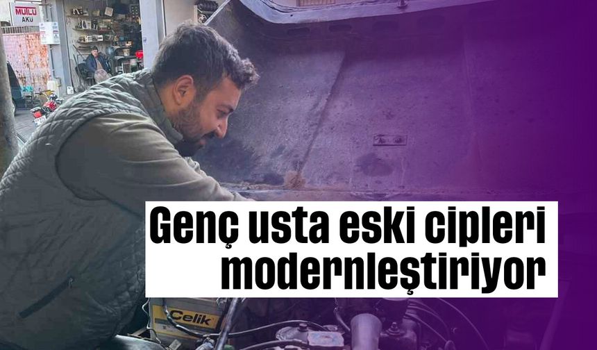 Genç usta eski cipleri modernleştiriyor