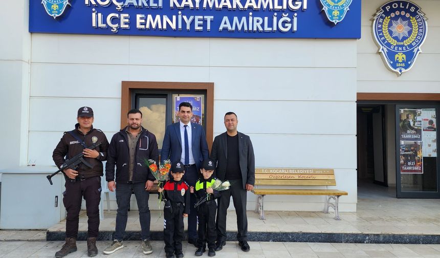 Aydın’da miniklerden polislere özel sürpriz
