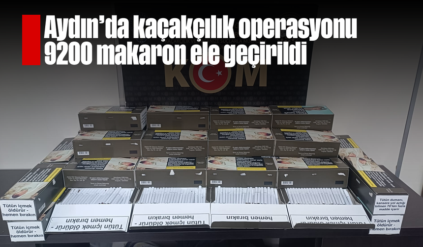 Aydın’da kaçakçılık operasyonu: 9200 makaron ele geçirildi