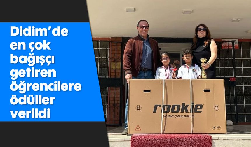Didim’de en çok bağışçı getiren öğrencilere ödüller verildi