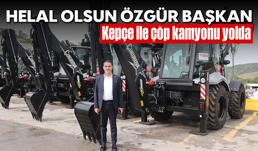 Helal olsun Özgür Başkan: Kepçe ile çöp kamyonu yolda