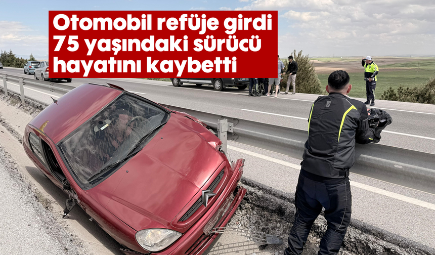 Otomobil refüje girdi, 75 yaşındaki sürücü hayatını kaybetti