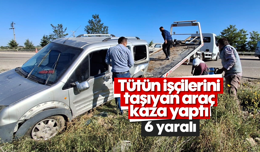 Tütün işçilerini taşıyan araç kaza yaptı; 6 yaralı