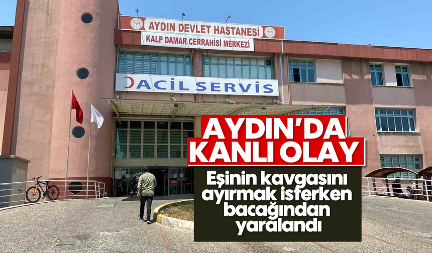 Aydın'da eşinin kavgasını ayırmak isterken bacağından yaralandı