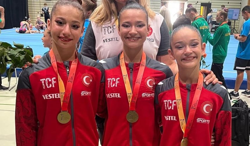 Milli takımda yer alan Didimli cimnastikçilerden altın madalya