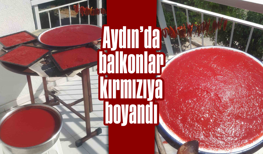 Aydın’da balkonlar kırmızıya boyandı