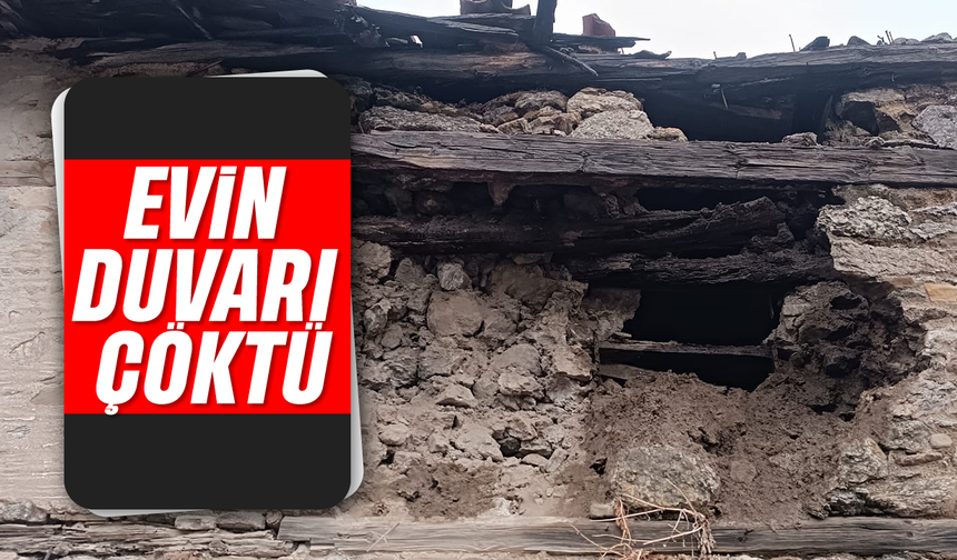 Evin duvarı çöktü: O anlar kamerada