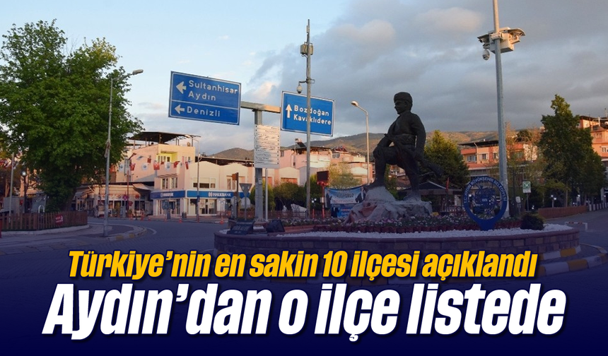 Türkiye'nin en sakin 10 ilçesi açıklandı: Aydın’dan o ilçe listede