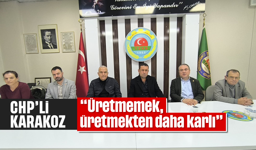Karakoz: “Üretmemek, üretmekten daha karlı”