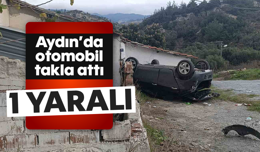 Aydın'da otomobil takla attı; 1 yaralı