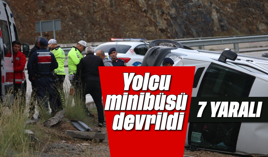 Yolcu minibüsü devrildi: 7 yaralı