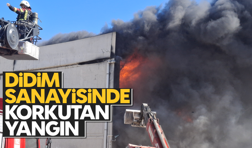 Didim sanayisinde korkutan yangın