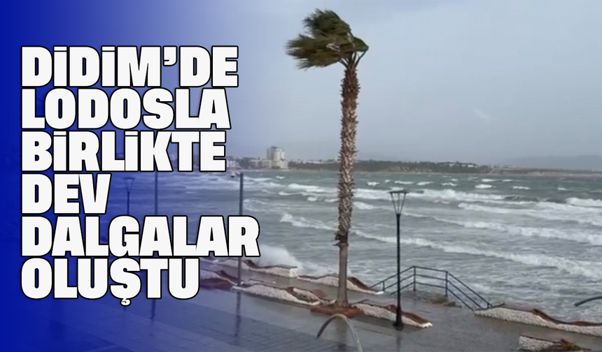 Didim'de lodosla birlikte dev dalgalar oluştu
