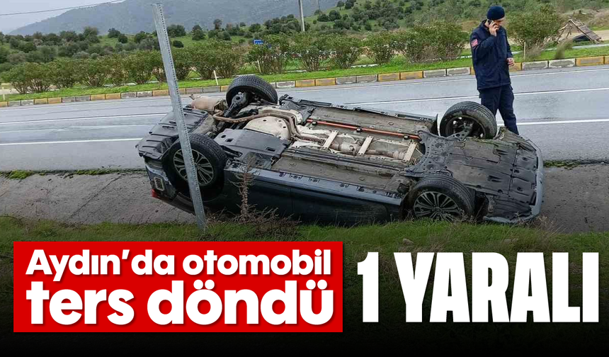 Aydın'da otomobil ters döndü; 1 yaralı