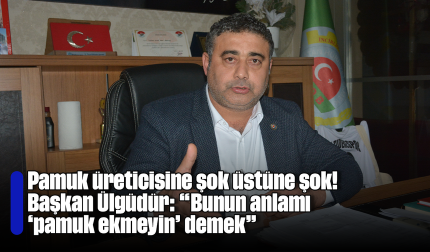 Pamuk üreticisine şok üstüne şok! Başkan Ülgüdür: “Bunun anlamı ‘pamuk ekmeyin’ demek”