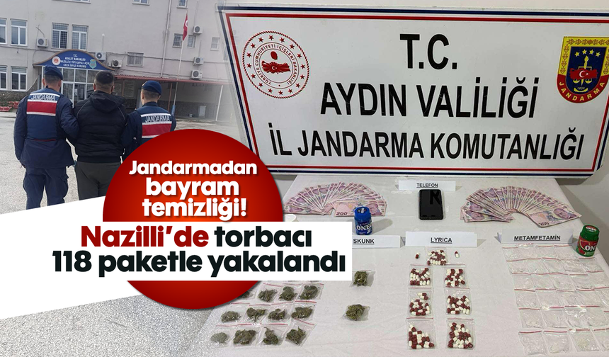 Nazilli’de torbacı 118 paketle yakalandı