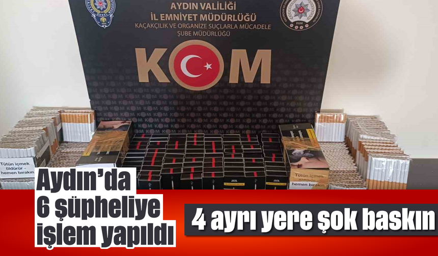 Aydın'da 6 şüpheliye işlem yapıldı : 4 ayrı yere şok baskın