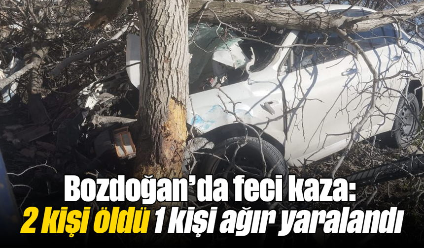 Bozdoğan’da feci kaza: 2 kişi öldü 1 kişi ağır yaralandı