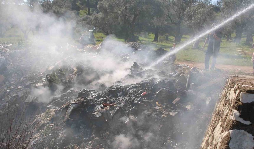 Aydın'da ekipleri harekete geçiren yangın