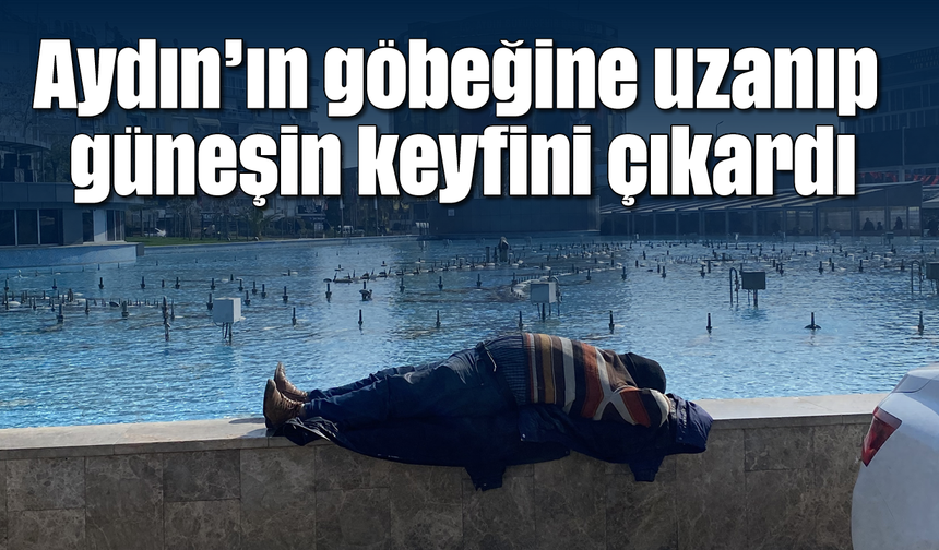 Aydın’ın göbeğine uzanıp güneşin keyfini çıkardı