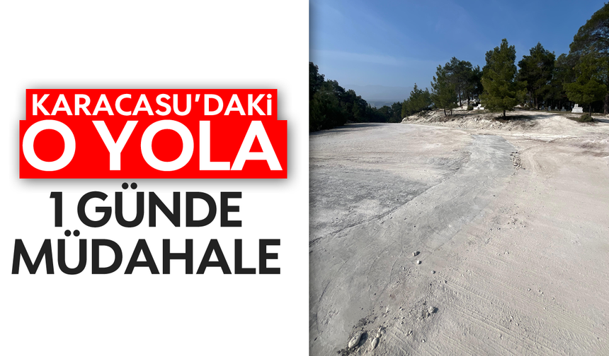 Karacasu'daki sorunlu yol bir günde düzeltildi