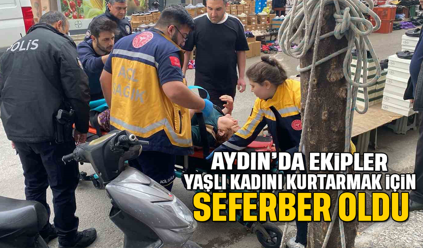 Ekipler yaşlı kadını kurtarmak için seferber oldu