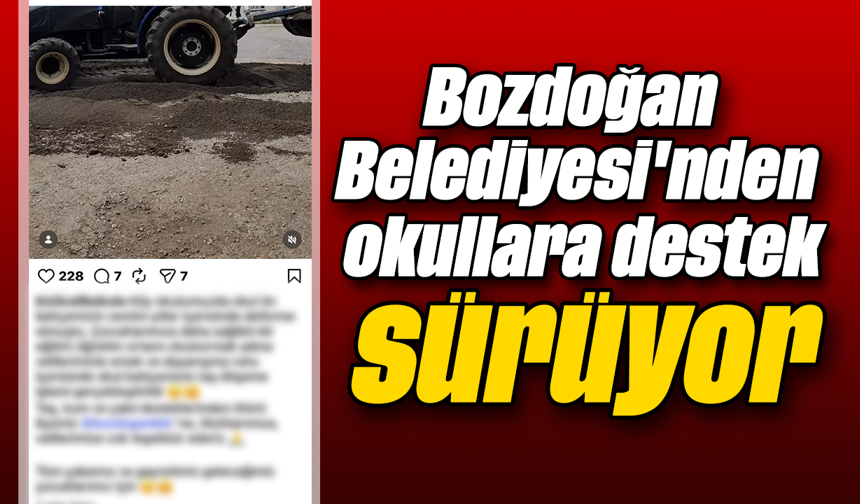 Bozdoğan Belediyesi'nden okullara destek sürüyor