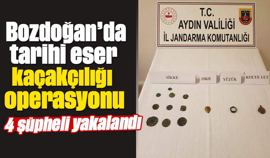 Bozdoğan’da tarihi eser kaçakçılığı operasyonu: 4 şüpheli yakalandı