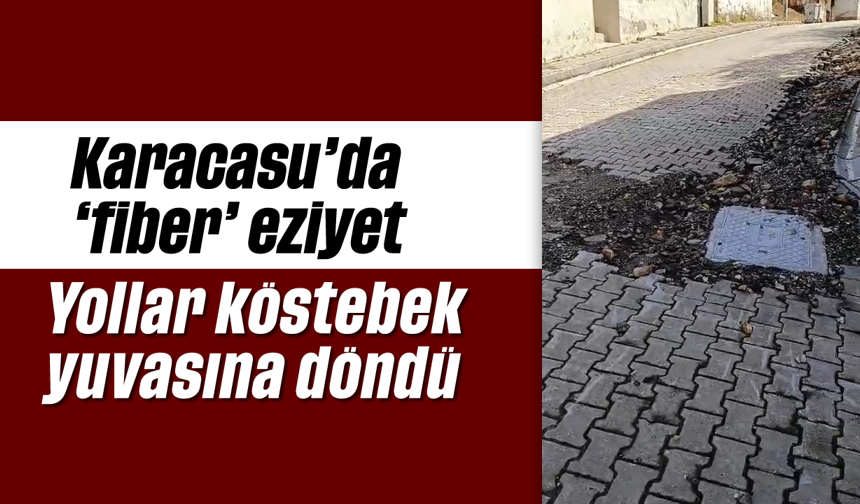 Karacasu'da 'fiber' eziyet: Yollar köstebek yuvasına döndü