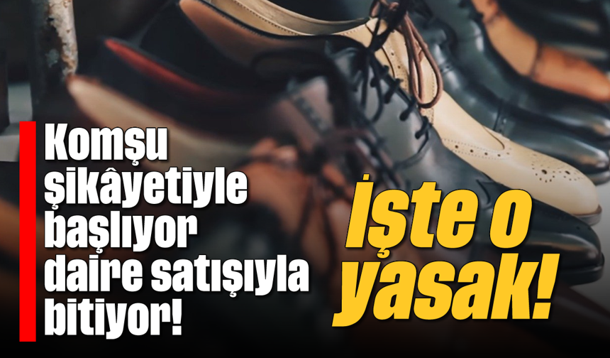 Komşu şikâyetiyle başlıyor, daire satışıyla bitiyor! İşte o yasak