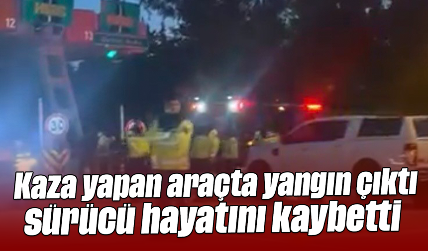 Kaza yapan araçta yangın çıktı, sürücü hayatını kaybetti