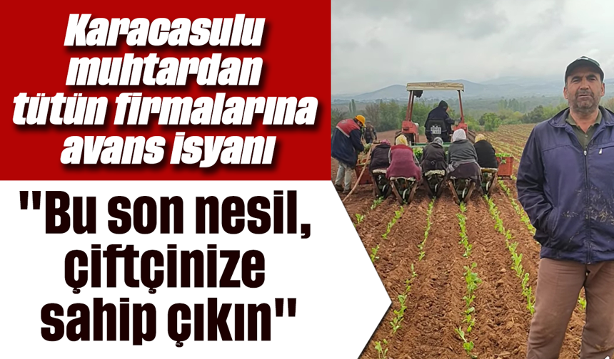 Karacasulu muhtardan tütün firmalarına avans isyanı: "Bu son nesil, çiftçinize sahip çıkın"