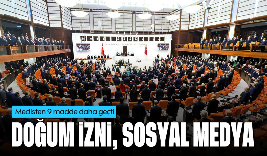 Meclisten 9 madde daha geçti: Doğum izni, sosyal medya...