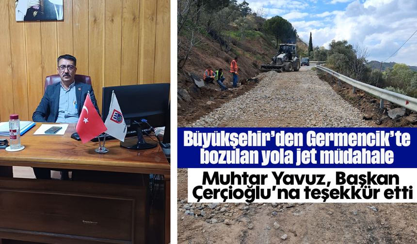 Büyükşehir’den Germencik’te bozulan yola jet müdahale