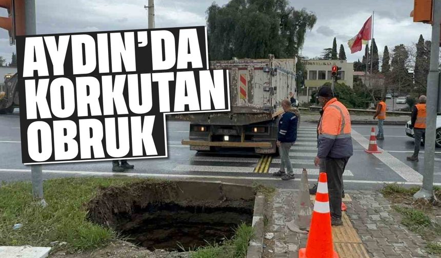 Aydın’da korkutan obruk