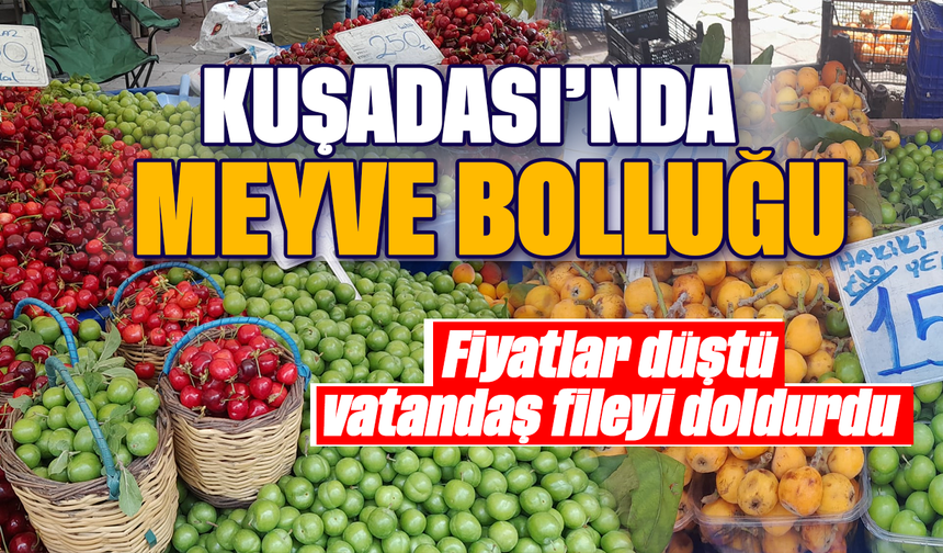 Kuşadası’nda meyve bolluğu: Fiyatlar düştü, vatandaş fileyi doldurdu
