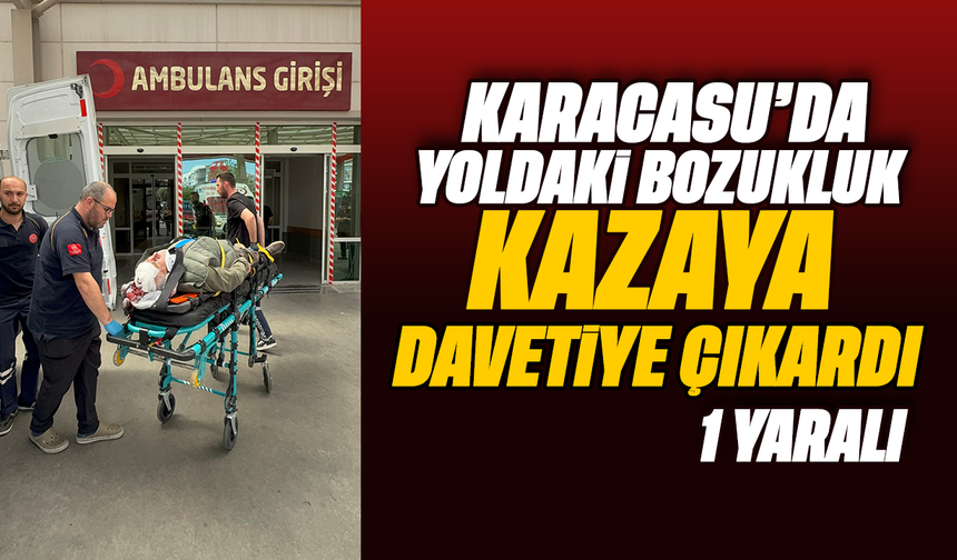 Karacasu'da yoldaki bozukluk kazaya davetiye çıkardı: 1 yaralı