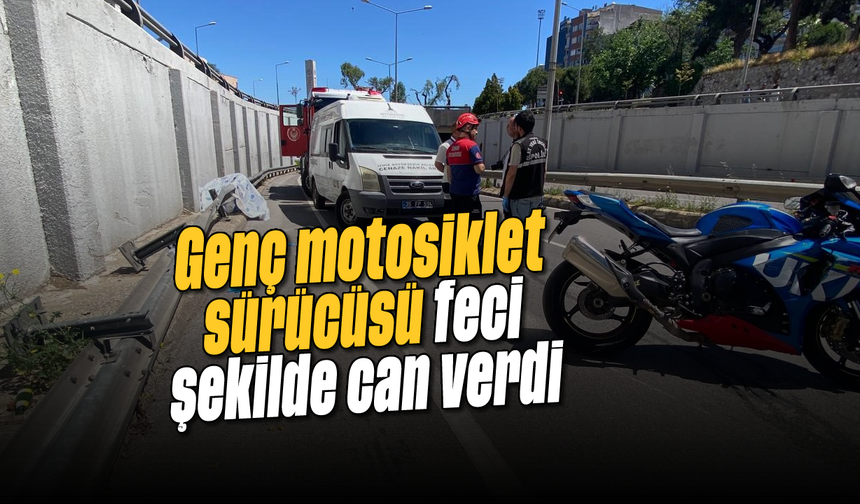Genç motosiklet sürücüsü feci şekilde can verdi