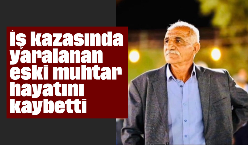 İş kazasında yaralanan eski muhtar hayatını kaybetti