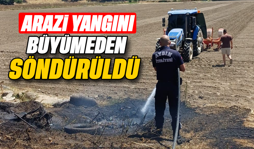 Arazi yangını büyümeden söndürüldü