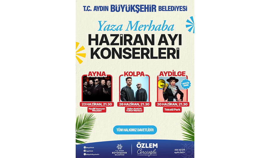 Başkan Çerçioğlu: "Yaza Merhaba Konserlerimize tüm vatandaşlarımızı davet ediyorum"