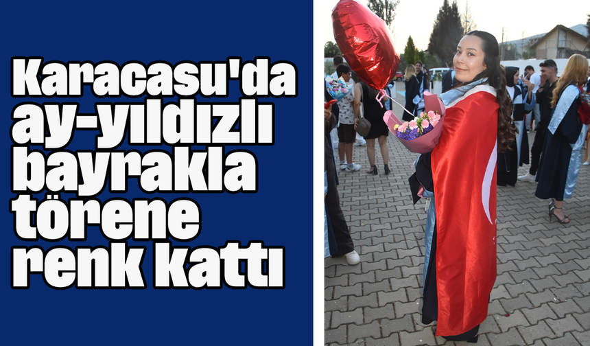 Karacasu'da ay-yıldızlı bayrakla törene renk kattı