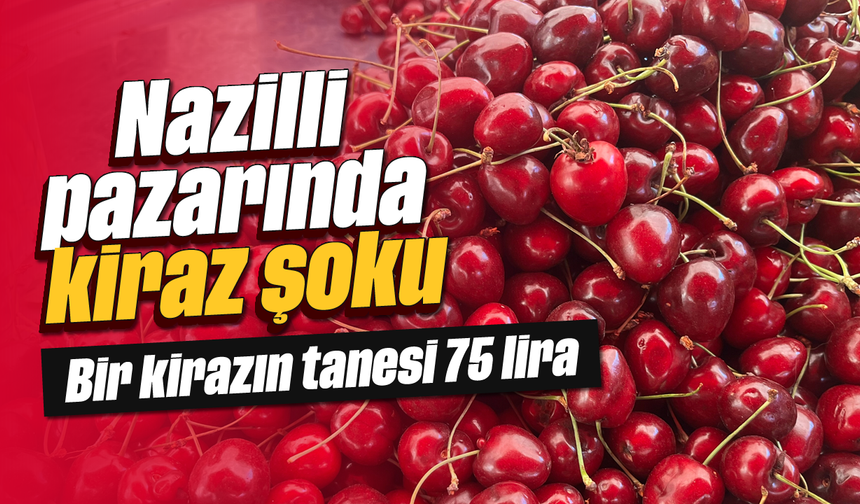 Nazilli pazarında kiraz şoku: Bir kirazın tanesi 75 lira