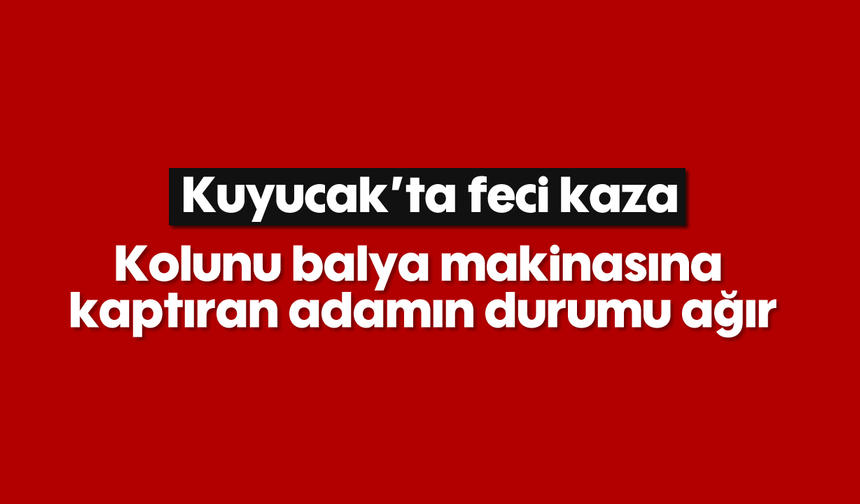 Kuyucak'ta feci kaza: Kolunu balya makinasına kaptıran adamın durumu ağır