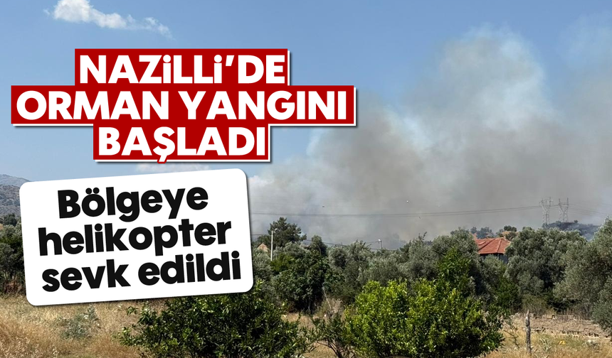Nazilli’de orman yangını başladı: Bölgeye helikopter sevk edildi