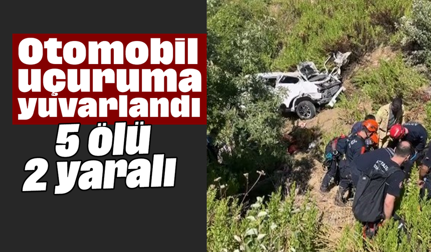 Otomobil uçuruma yuvarlandı: 5 ölü, 2 yaralı