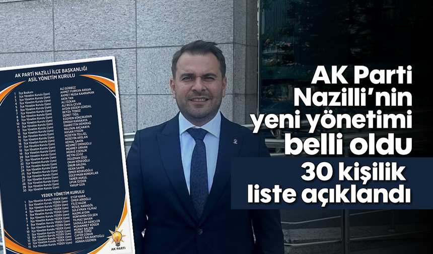 AK Parti Nazilli’nin yeni yönetimi belli oldu: 30 kişilik liste açıklandı