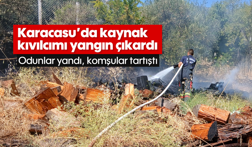 Karacasu'da kaynak kıvılcımı yangın çıkardı: Odunlar yandı, komşular tartıştı