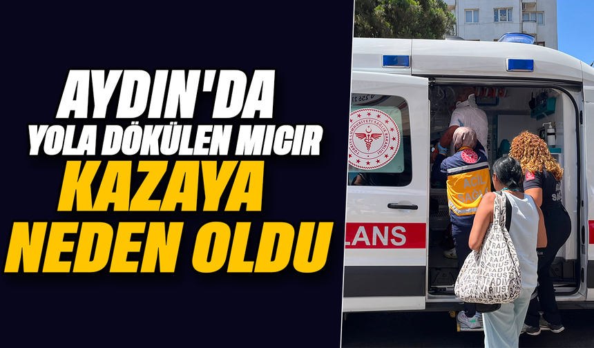 Aydın’da yola dökülen mıcır kazaya neden oldu